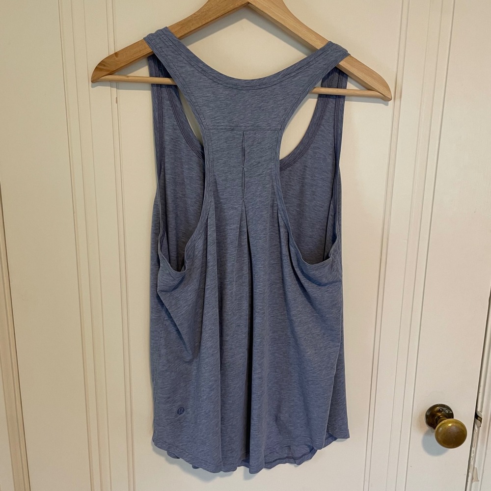 Lululemon Love Tank Pleated Heathered Blue Racerback Size 8 - Picture 7 of 10
